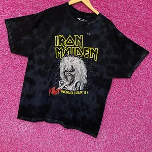 Iron Maiden Killers World Tour 81 Tie Dye Tshirt size Medium thumbnail 3