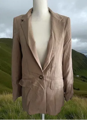 REFORMATION Tan Casual Blazer Jacket Size Medium thumbnail 1