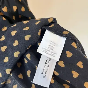 MADEWELL Silk Tiered Button-Back Top Heart Flip Black Gold 3/4 Sleeve Blouse siz thumbnail 9