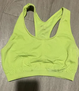 Seamless Racerback Sports Bra in Neon Yellow thumbnail 1
