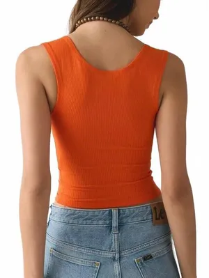 UO BDG Ribbed Square Neck Tank Top Urban Outfitters NWT Red Earth Large thumbnail 2