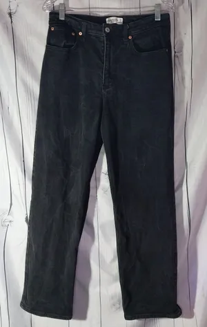 Abercrombie Washed Black 90's Relaxed Fit High-Rise Minimalist Jeans thumbnail 1