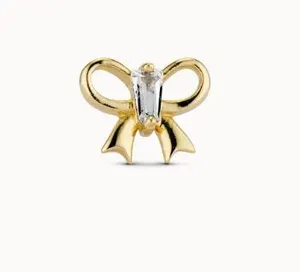 Rowan 14k Wrap It With A Bow Flat Back Stud Earring Gold thumbnail 1