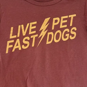 Live Fast Pet Dogs Women’s Red and Orange T Shirt thumbnail 2