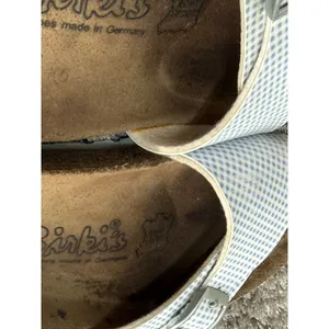 Birkis Birkenstock Sandals Womens 36 US 5 Madrid Blue Gingham Plaid Slide thumbnail 13