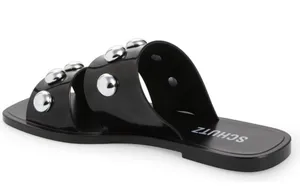 NEW Schutz Square Toe Lizzie Slide~Black~Jelly~10 / 40 ~Gorgeous Statement Shoes thumbnail 1