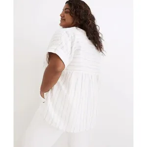 Madewell Lakeline Popover Shirt Schulner‎ Stripe Coastal 100% Cotton Womens XS thumbnail 2