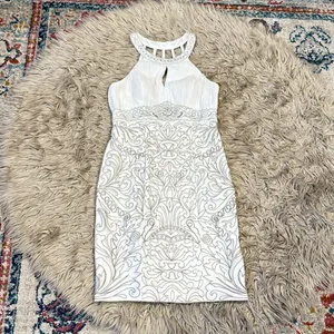 Sue Wong short white beaded dress size 8 thumbnail 2