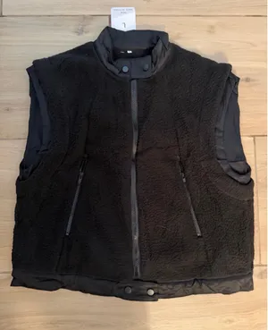 NEW Black Winter Snow Fleece Vest L thumbnail 1