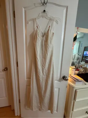 Japna Cream Ruched Strap Dress thumbnail 4
