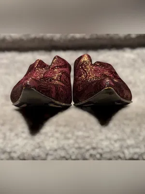 Donald J Pliner Couture Paisley Brocade Pointed Toe Kitten Heel Mules Y2K Glam thumbnail 2