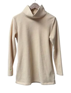 Dudley Stephens Cobble Hill Tunic Turtleneck Vello Fleece Beige Medium thumbnail 1