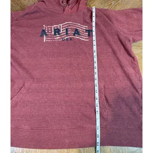 Ariat REAL USA Chest Logo Hoodie Red American Flag Sweatshirt Size XXL thumbnail 8