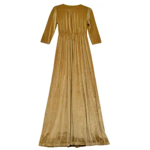 BALTIC BORN Sofia Gold Velvet Wrap‎ Maxi Dress Long Sleeve Women's Small thumbnail 2