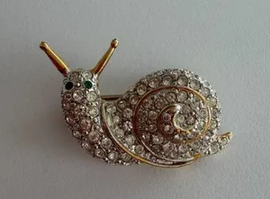 CAROLEE Gold Tone Rhinestone Snail Pin Brooch thumbnail 1