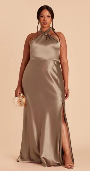 Birdy Grey Satin Halter dress thumbnail 1