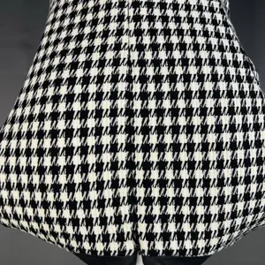 Lauren Ralph Lauren Houndstooth Faux Wrap Dress 4 Black White leather trim thumbnail 4