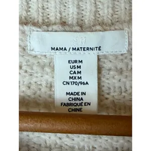 H&M Structured Knit Cardigan Women Medium Ivory Gold Button Maternity Sweater thumbnail 8