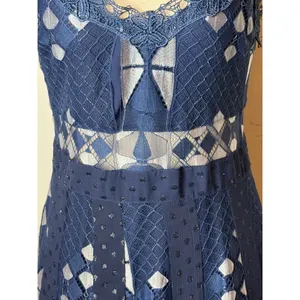 Foxiedox Dress Women Medium Blue Silver Lace‎ Bravo Zulu Midi Party Cocktail thumbnail 10