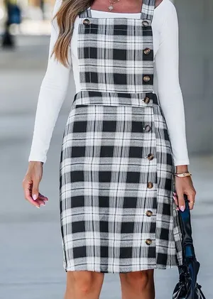 CUPSHE Cozy Charm Plaid Midi Dress Large thumbnail 1