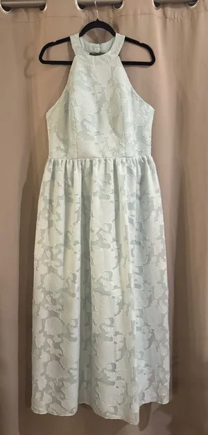 NWT Fashion Halter Lace Maxi Dress in Light Mint thumbnail 1