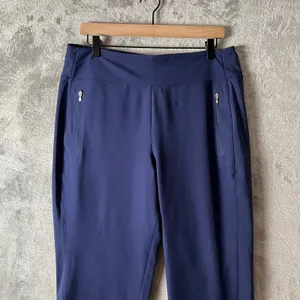 Athleta Fairway High Rise Golf Pants‎ Navy Blue Size 14 Straight Leg Semi Fitted thumbnail 2
