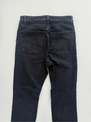 Zara Black High Waisted Straight Legged Jeans size 8 thumbnail 5