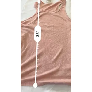 Free People Tank Top Womens Medium Pink Ribbed Racerback Oversized Swing thumbnail 7