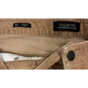 Talbots Heritage Corduroy Pants Womens 10 Tan Straight Curvy‎ Flawless Five-Pocket Camel thumbnail 8