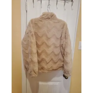 Urban Outfitters Light Pink Teddy Bear Zip Up Sherpa Fleece Women Size L Jacket thumbnail 11