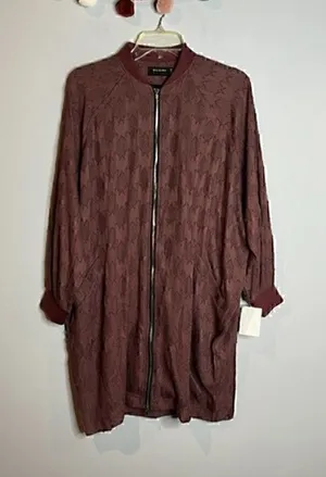 Religion We Live in Black burgundy textured Spirit Tunic jacket thumbnail 1