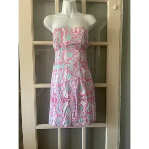 KAELI SMITH‎ Meghan Shell Mirror Sundress Dress Aqua/Pink thumbnail 5
