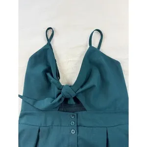 Ecowish green Front Cutout‎ Button Down Midi Dress Smocked Back xl thumbnail 5