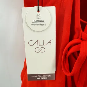 Calia Swimsuit SZ 6 Triangle Strappy Back One Piece NWT Fresh Red Tummy Control thumbnail 6