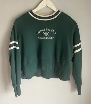 Denver‎ Ski Club Green crewneck Abercrombie & Fitch A&F soft collection XS Rugby thumbnail 1