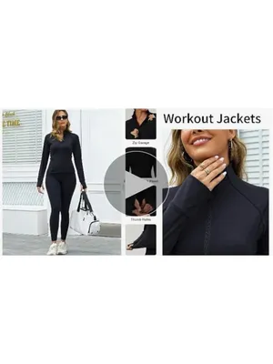 NEW Zip Up Jackets Yoga Gym Top Running Workout Jackets S thumbnail 8
