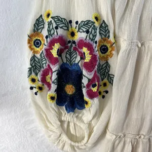 Free People XS Spell on You Dress Floral Embroidered Oversized Boho‎ Festival thumbnail 7