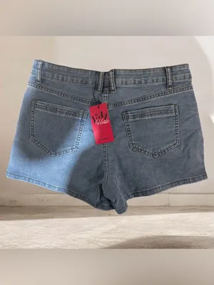 Brand Light Blue Denim Jean Shorts - Casual Mid-Rise thumbnail 2