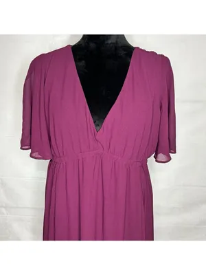 Show Me Your Mumu Emily Empire Merlot Purple Maroon Chiffon Maxi Dress Sz XL thumbnail 2
