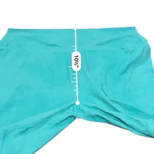 Stori Biker Shorts Womens 12 Teal Green High Rise 6.5" Yoga Workout Athletic thumbnail 6