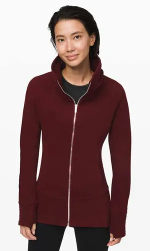 LULULEMON Radiant‎ Zippered Jacket II Maroon Sz 4 thumbnail 1