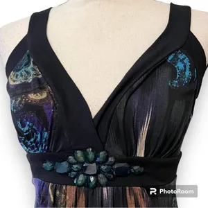 Karen Kane womens small fall fantasy dress with jewels workwear cruisewear nwt thumbnail 4
