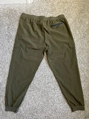 NWOT Olive Green Cargo Jogger Pants Lightweight Casual Comfy XXL thumbnail 4
