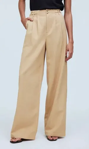 Madewell The Harlow Wide Leg Pant Women’s 00 Seed Khaki Tan NG521 thumbnail 1