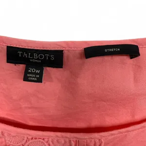 Talbots Woman Pink Eyelet Lace Front Sleeveless Shell - 20W thumbnail 3