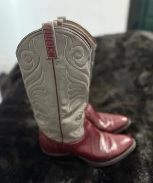 Vintage Dan Post women’s exotic lizard boho western cowboy boots 7.5 C leather thumbnail 1