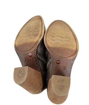 Lucky Brand Bronze Metallic Leather Booties Sz 7 thumbnail 7