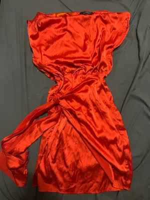Red one shoulder mini dress thumbnail 3