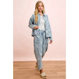 BiBi‎ Printed Washed Denim Jacket With Pocket thumbnail 16