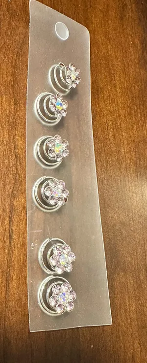 pink crystal flower hair spirals new/hair accessories Purple thumbnail 1